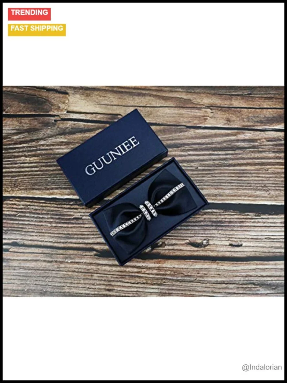 Men's Satin Silk Pre-tied Crystal Rhinestone Bow Tie Adjustable Wedding Party